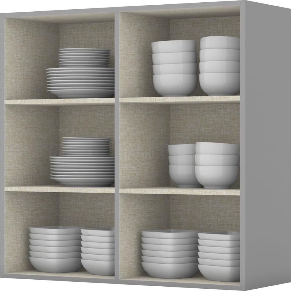 Miniatura Armário Aéreo para Cozinha 80cm 2 Portas Ketlin Henn Cinza