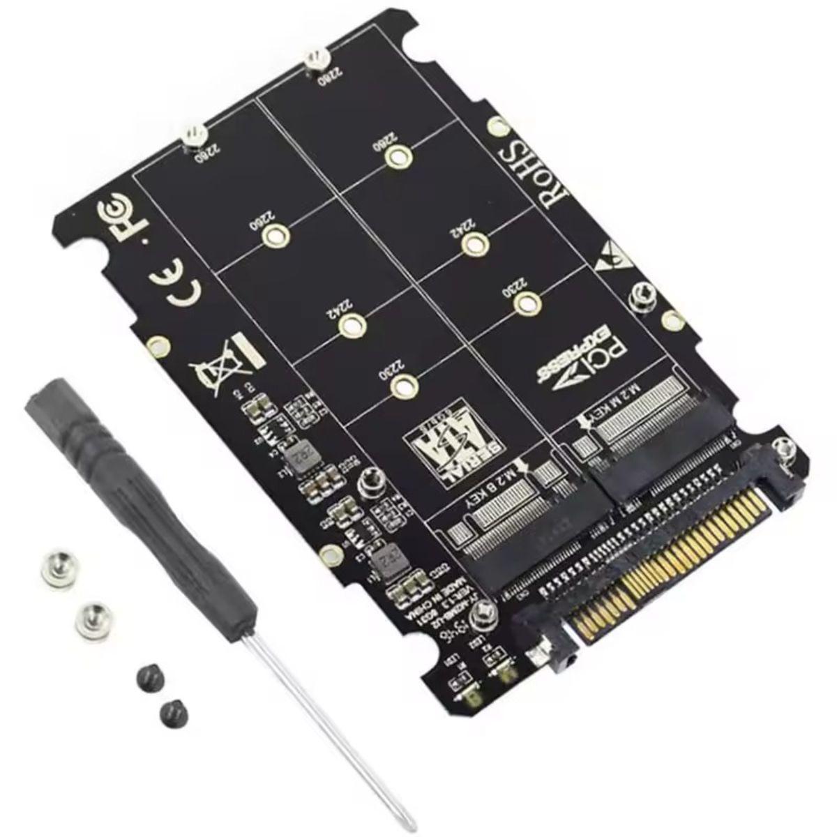 Miniatura Adaptador U.2 Sas Sff-8639 Para Ssd M.2 Pcie Nvme Ngff Sata