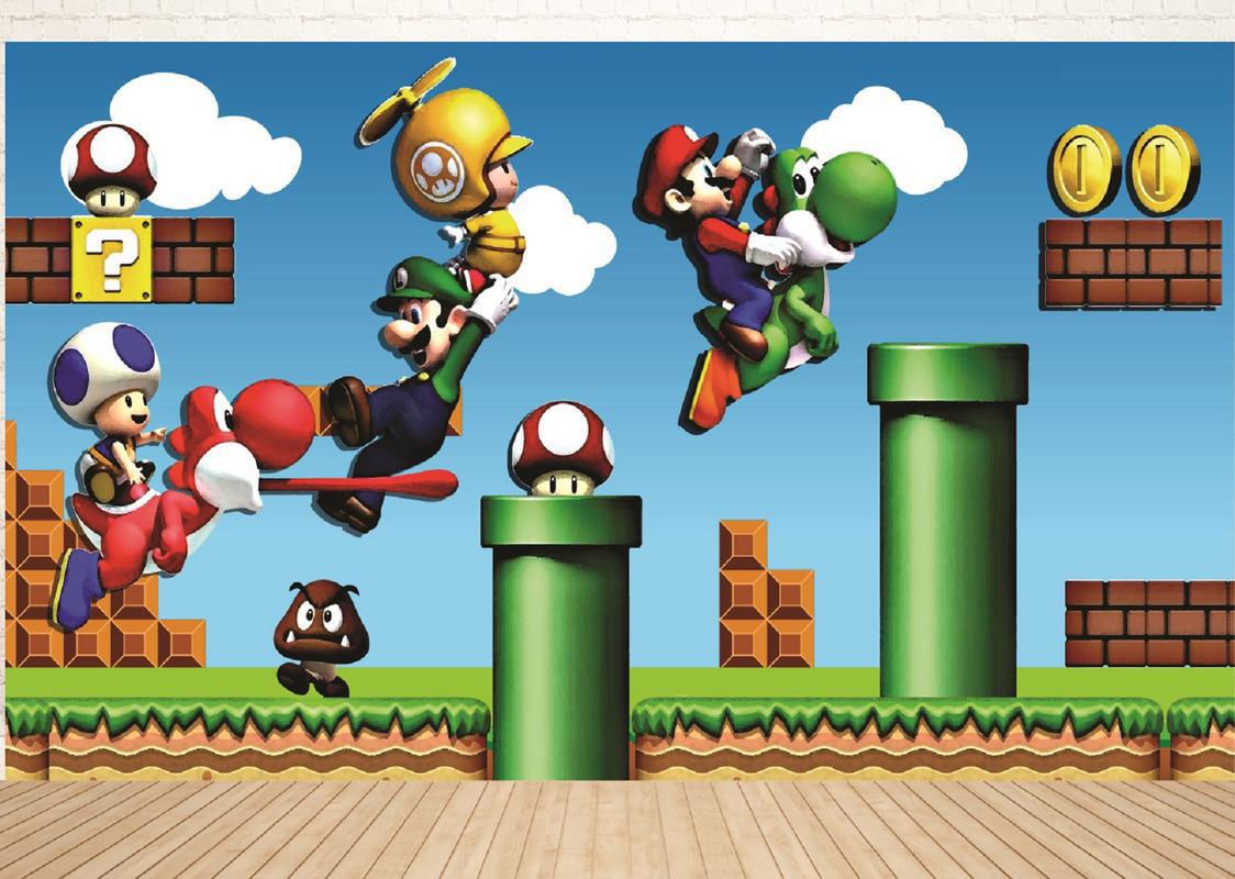 Miniatura Fundo Fotográfico Em Tecido Super Mario 2,20X1,50