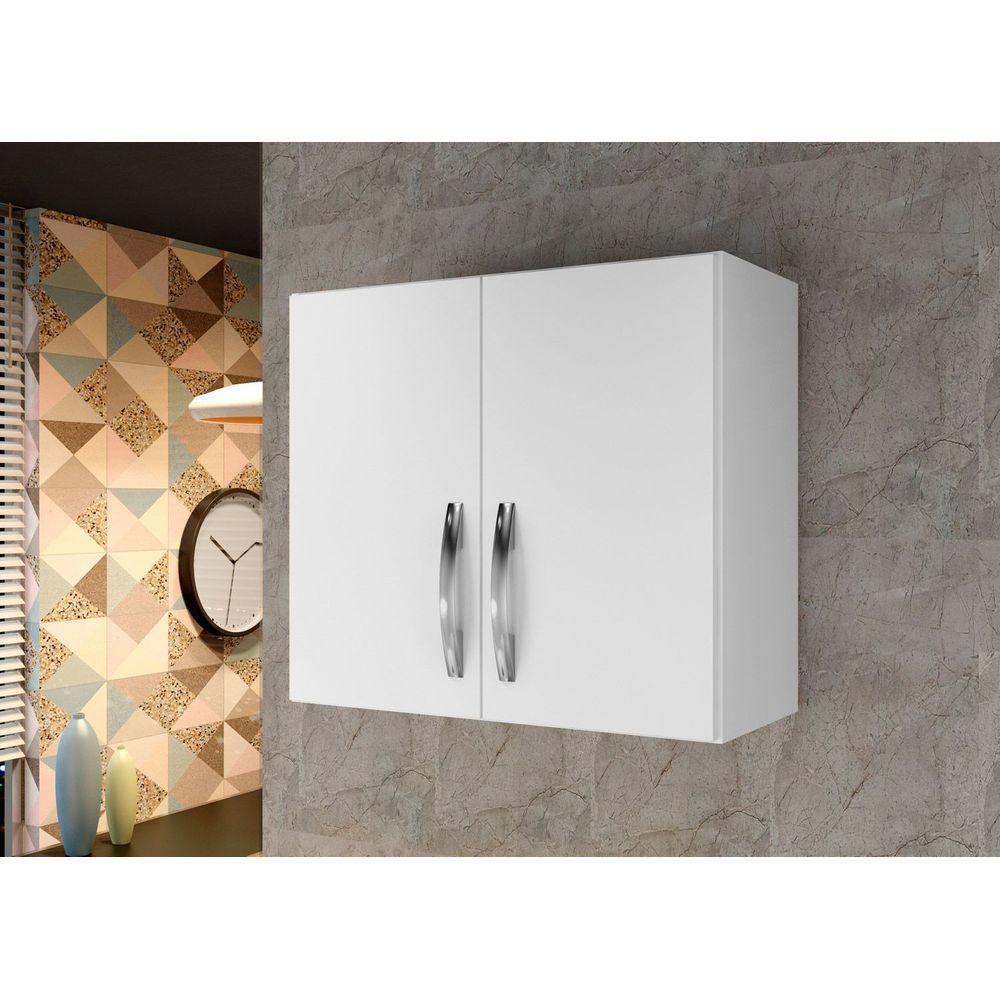 Miniatura Armário Aéreo Delta 2 Portas 1 Prateleira Arte Móveis Branco