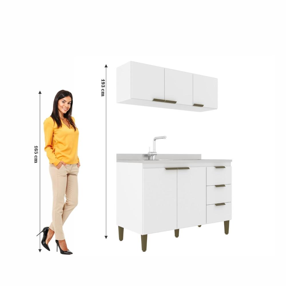 Miniatura Cozinha Alta Bia Completa 2 Peças 120x193 Branco