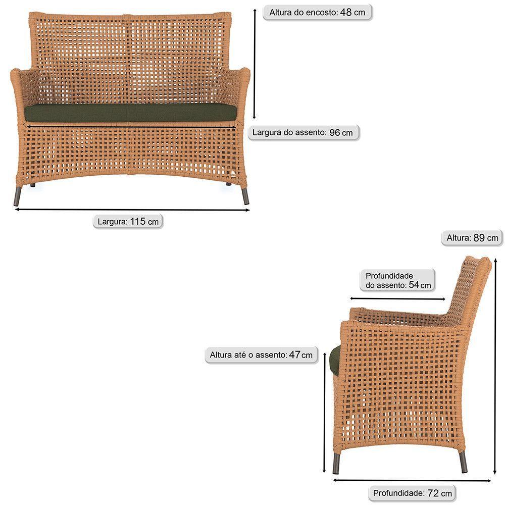 Miniatura Jogo Sofá 2 Poltronas E Mesa Igapó Marrom E13 Trama Original Terra Cota