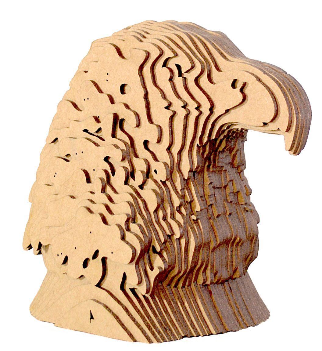 Miniatura Quebra Cabeças 3D Cabeça Águia Decoração Ornamento Enfeite