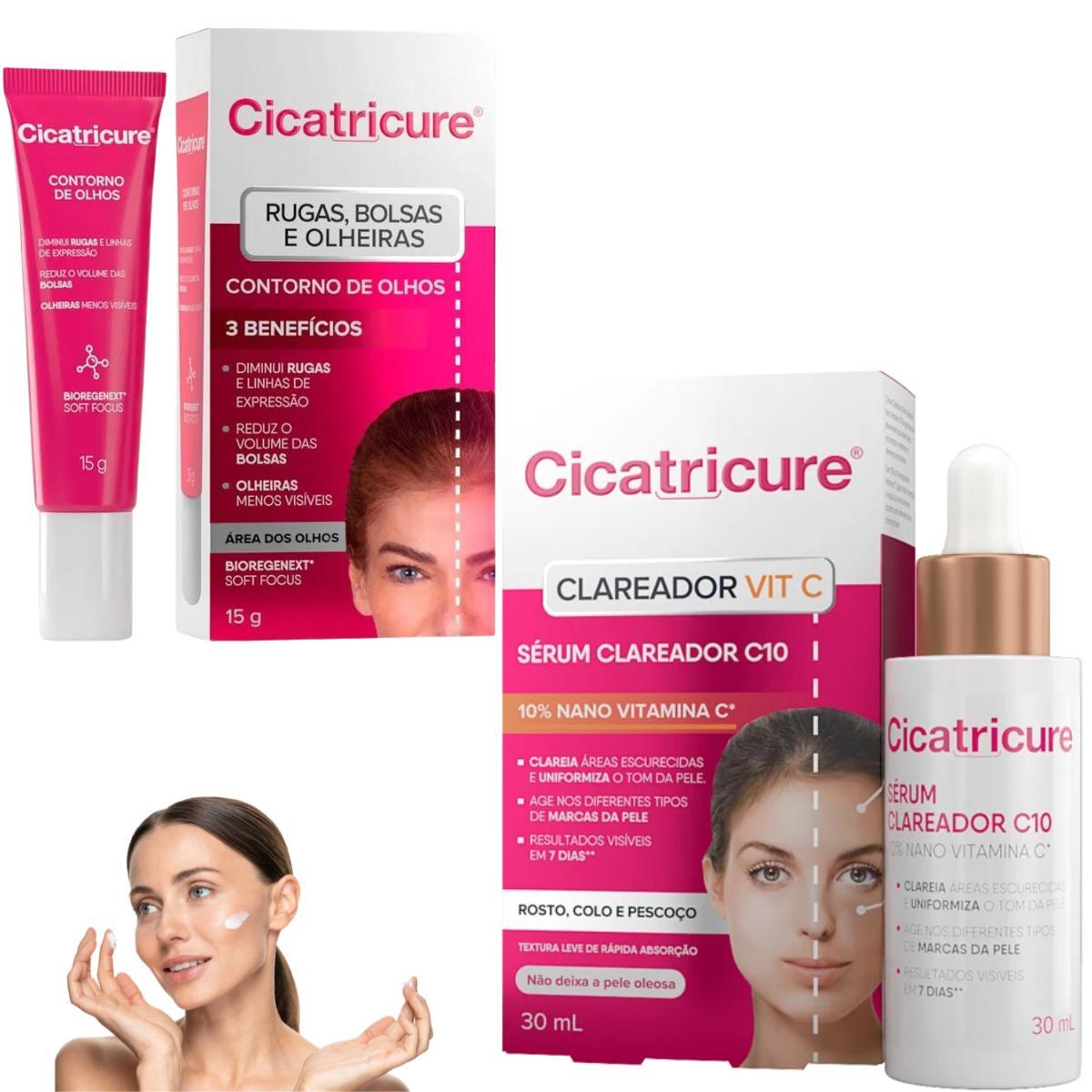 Miniatura Kit Cicatricure Contorno Dos Olhos Clareador Vit C10 Nano