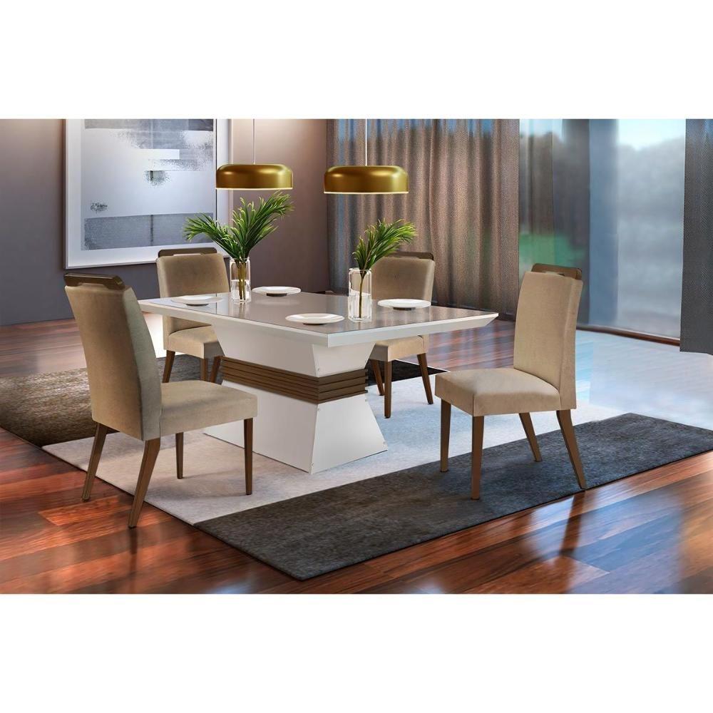 Miniatura Kit 2 Cadeiras Sala Jantar Athenas Madeira 2 Un Capuccino-grafite - Rufato