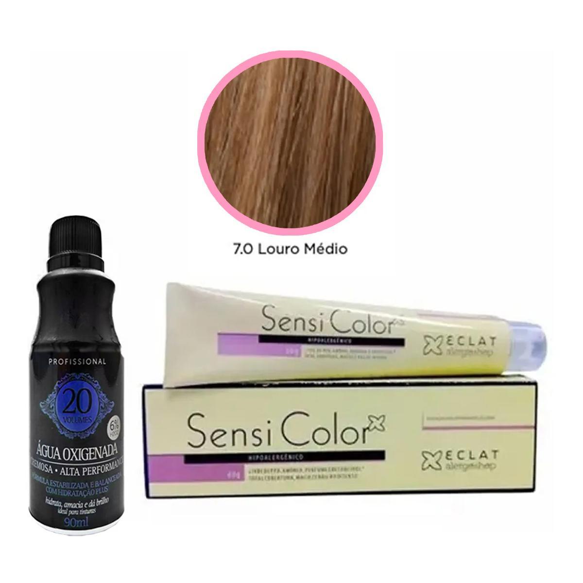 Miniatura Tinta Sensi Color Alergoshop 7.0 Louro Medio + Ox
