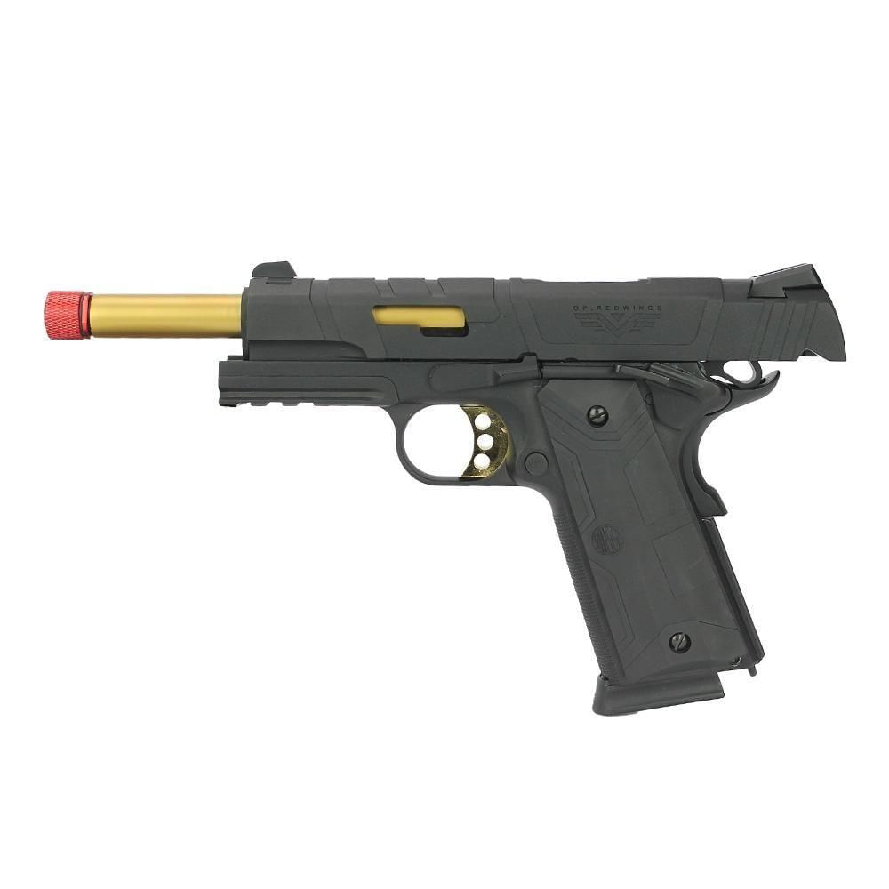 Miniatura Pistola Airsoft Gbb Redwings 1911 Rossi Gold Blowback 6mm