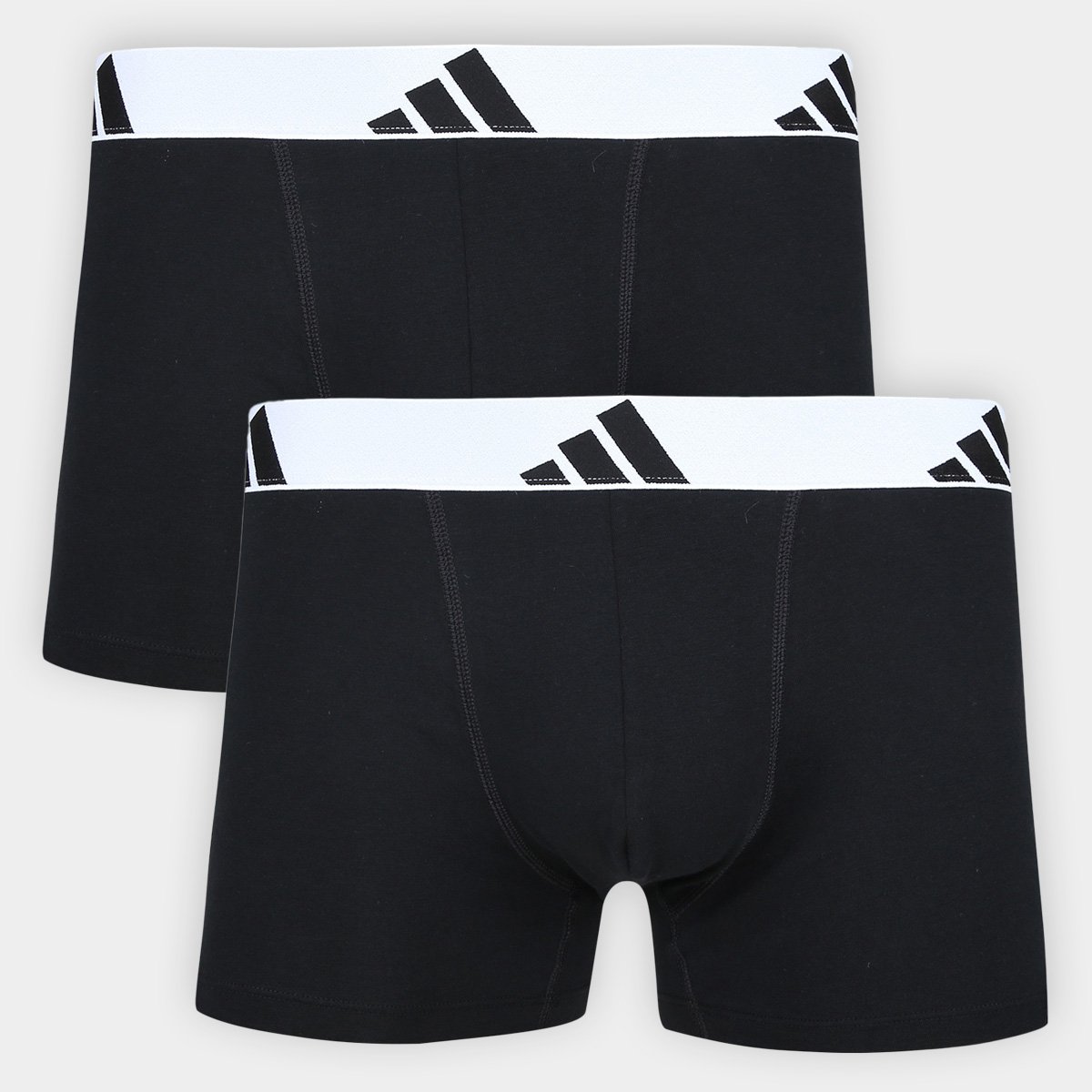 Miniatura Kit Cueca Boxer Adidas 3 Peças Preto+Branco - G