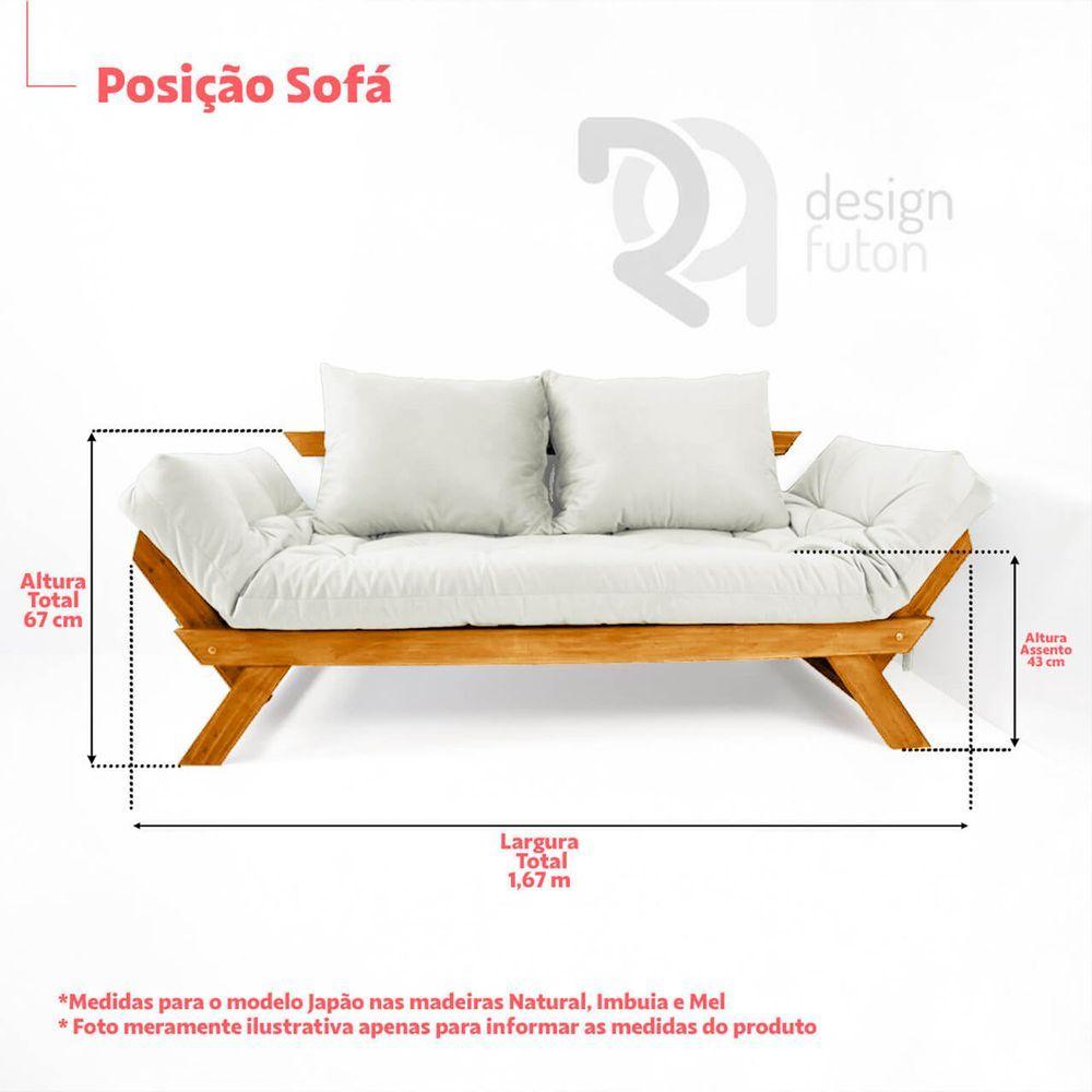 Miniatura Sofá Japão Futon Acquablock Madeira Cor Mel - Fendi