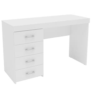 Miniatura Mesa para Computador ou Escritório Politorno Malta com 4 Gavetas Branco