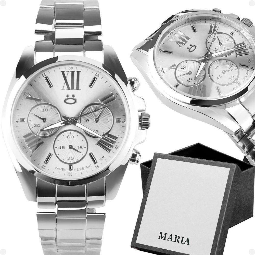 Miniatura Relógio Feminino Social Aço Inox Prata Casual + Caixa