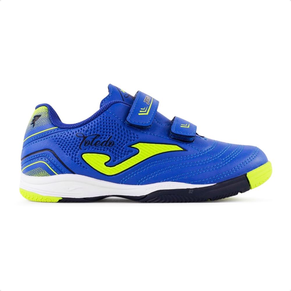 Miniatura Chuteira Futsal Joma Toledo Infantil Azul / Verde - 26