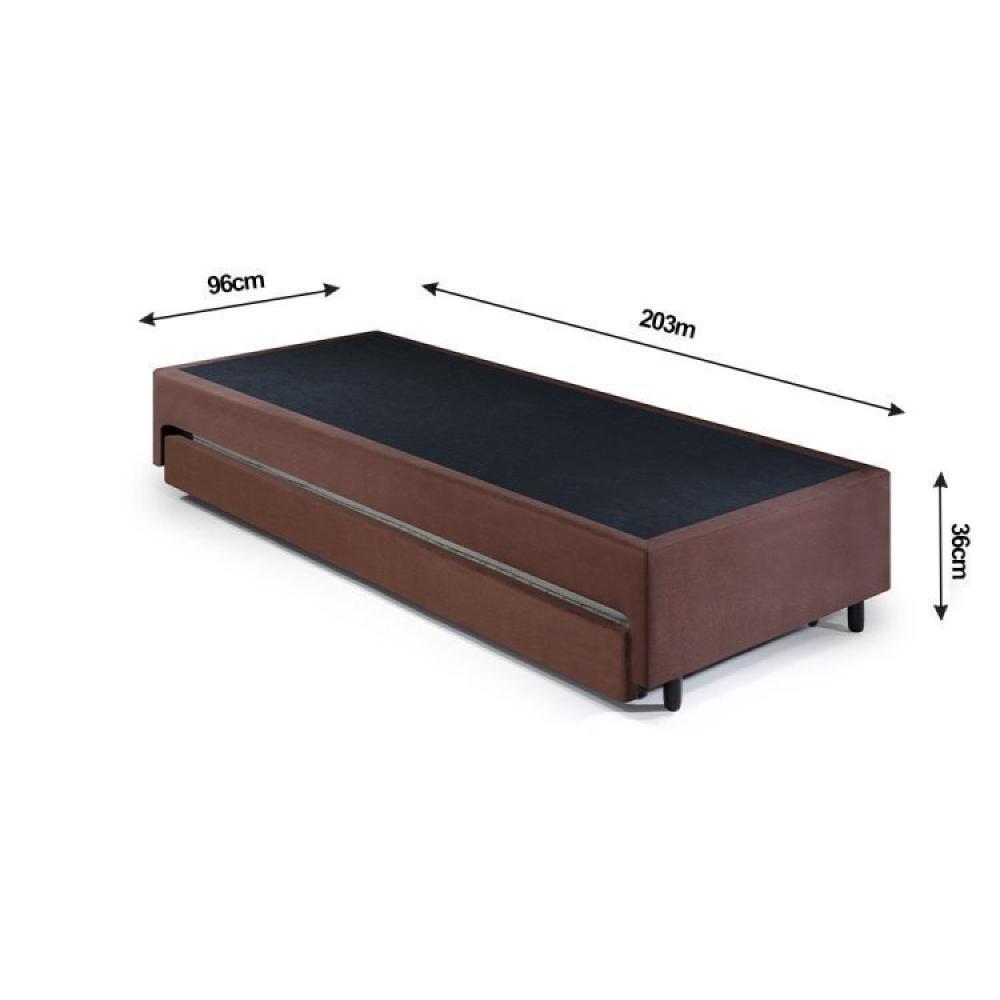 Bicama Box Solteiro King com Colchão Gran Sleep Ecoflex Molas Verticoil Suede 96x203cm Marrom