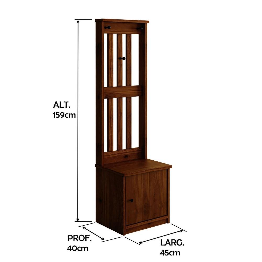 Miniatura Banco Hall de Entrada para Quarto 1 Porta Verniz