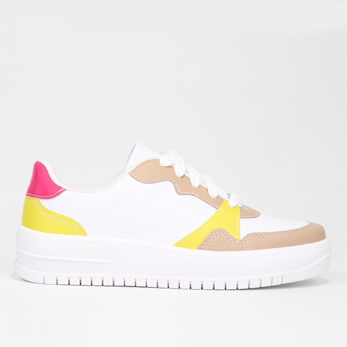 Miniatura Tênis Vizzano Color Tratorado Feminino Branco+Nude - 34