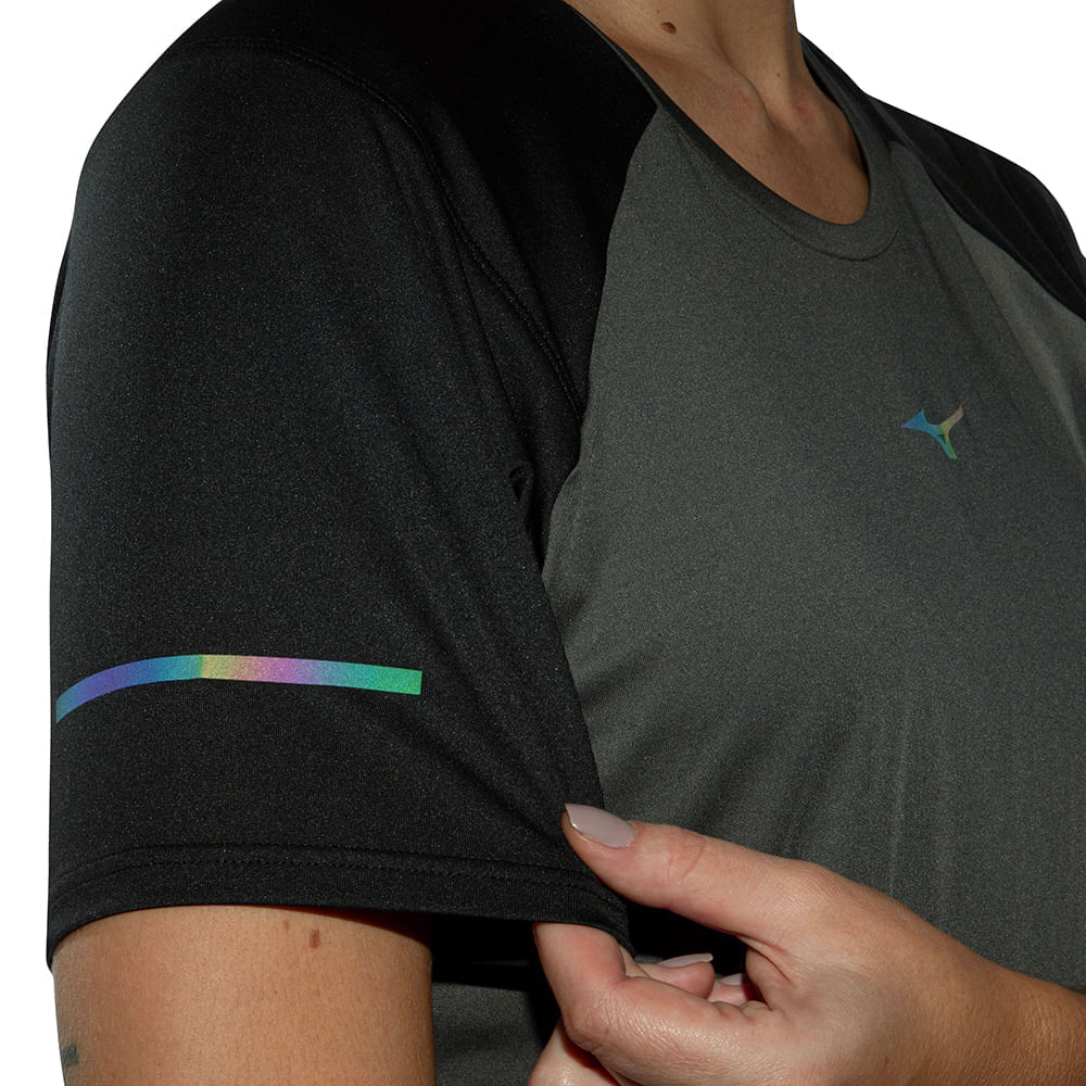 Camiseta de Corrida Feminina Mizuno High G Cinza