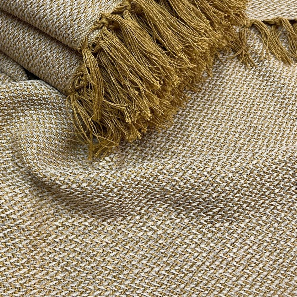 Manta para Sofá 001486/ 5640 100% Algodão 1,20 X 1,50 Naturalle Bege