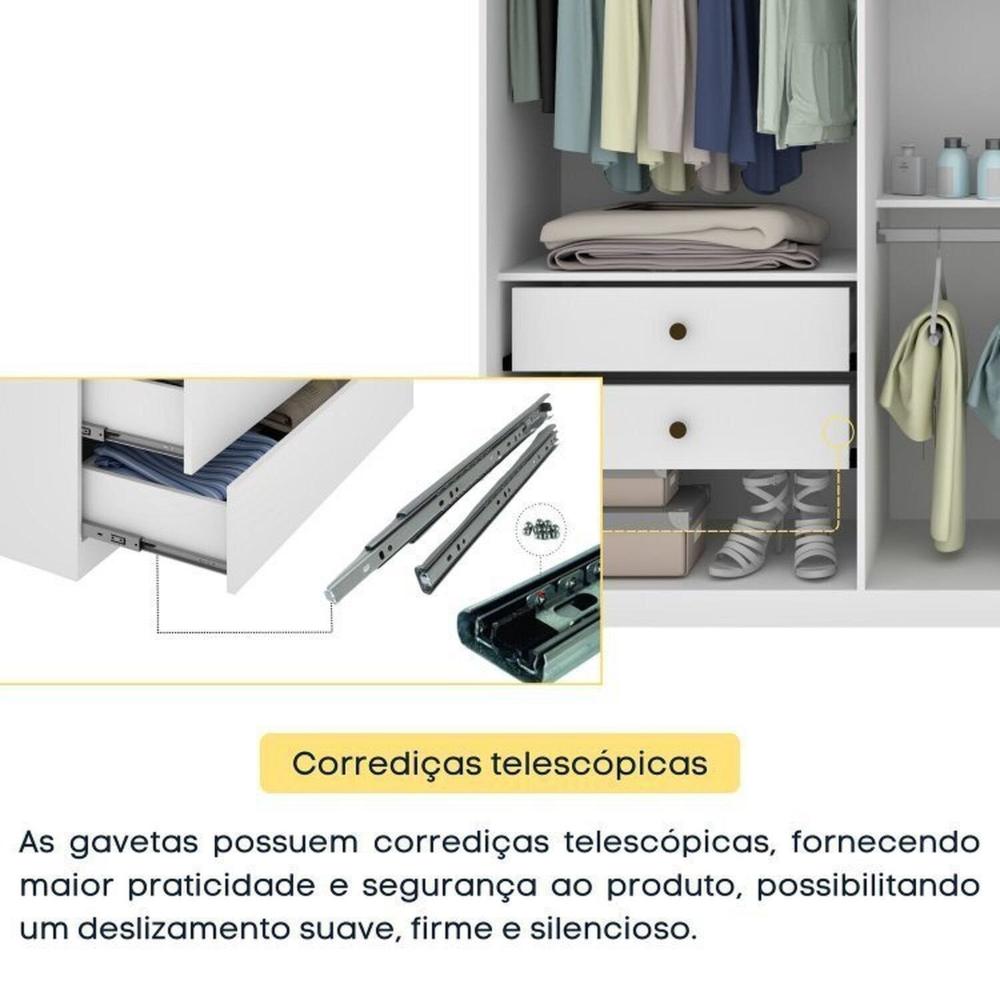 Quarto Casal Completo Guarda-Roupa Lima, Cama Mônaco e Cômoda Premium Espresso Móveis Neve