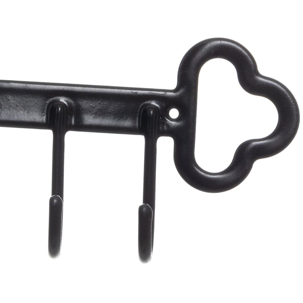 Miniatura Gancho Decorativo de Parede Chave Elegante Preto
