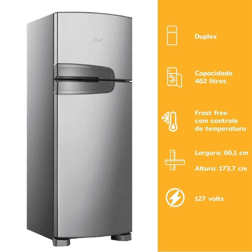 Miniatura Geladeira Duplex Consul 340 Litros Frost Free Inox CRM39AK 110V