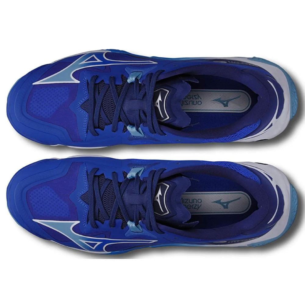 Miniatura Tênis de Vôlei Mizuno Wave Lightning Z8 38 Azul