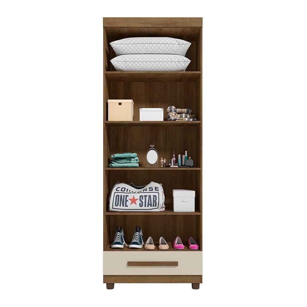 Miniatura Guarda Roupa Com 2 Portas Trento Cinamomo Off White