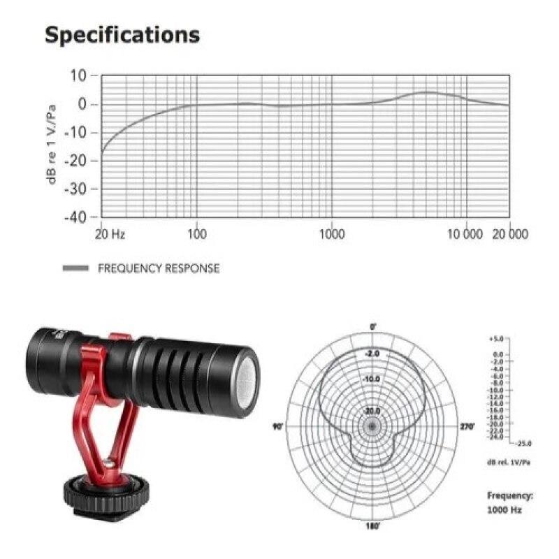 Miniatura Microfone Condensador De Vídeo Direcional By-Mm1 Cardioide