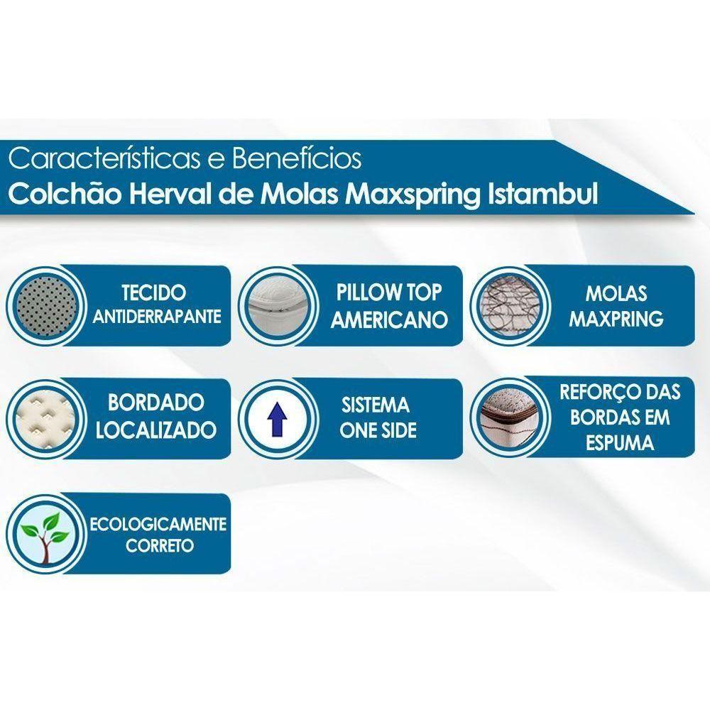 Miniatura Cama Box Baú Casal: Colchão Molas Herval Masterpocket Ensacadas Istambul + Base Bege(138X188)
