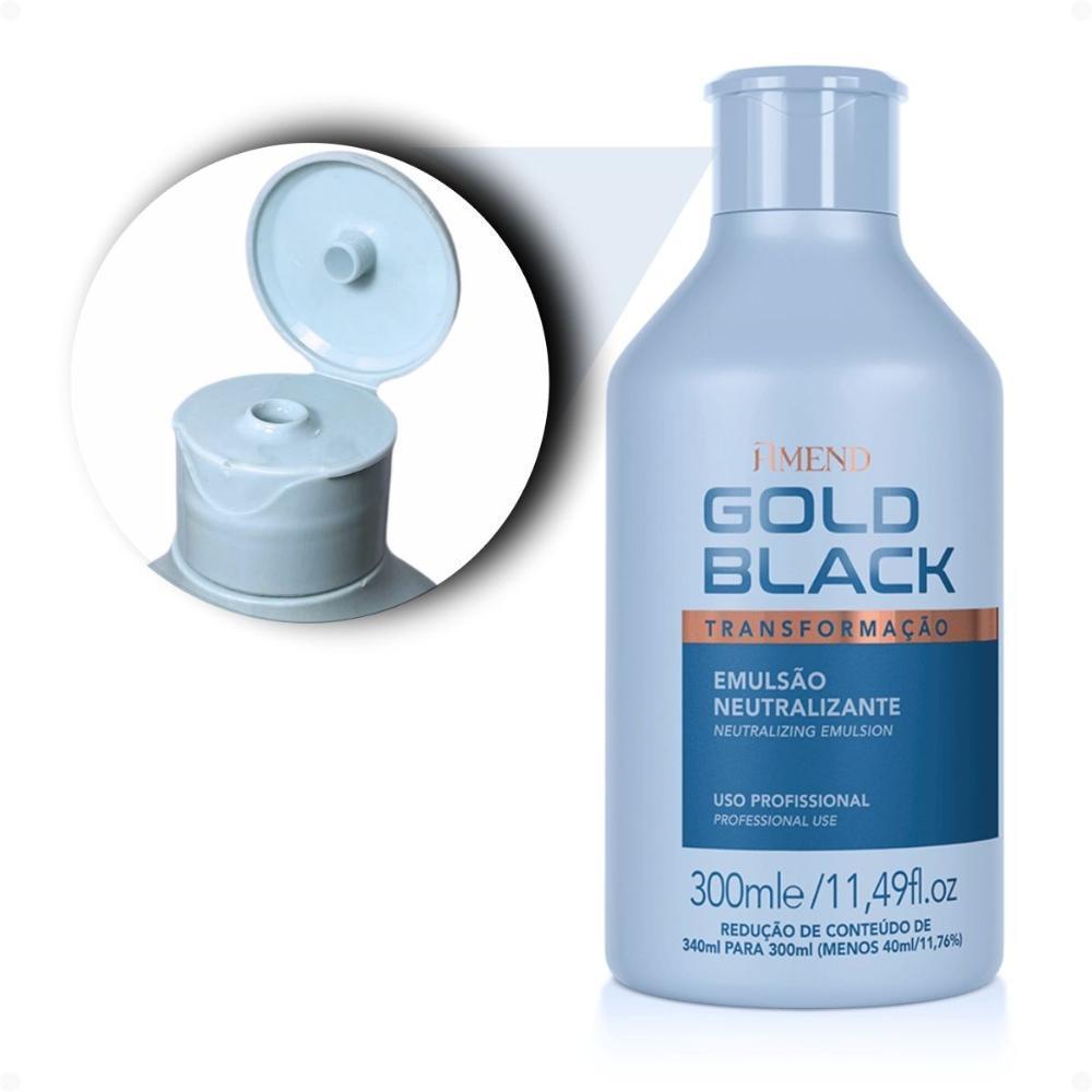 Miniatura Kit Amend Gold Black Creme Amônia, Neutralizante E Reparador