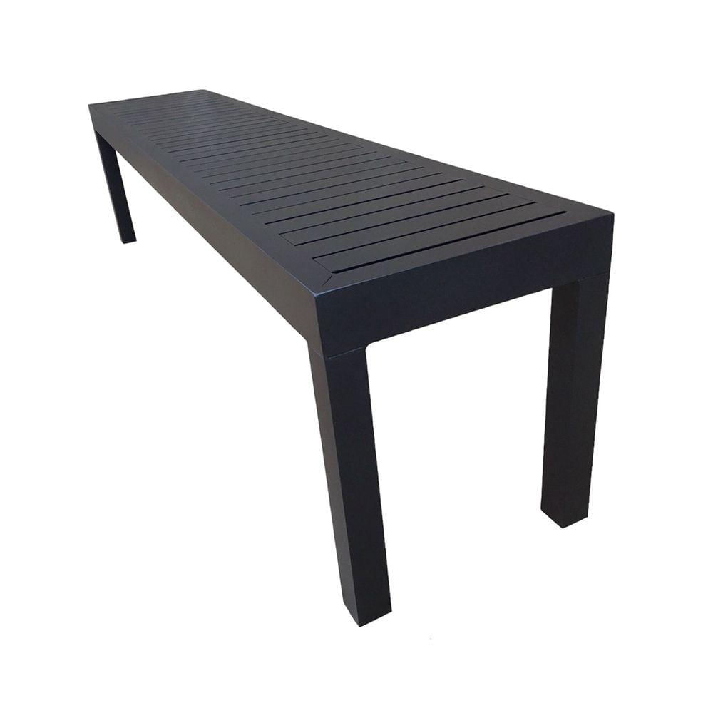 Miniatura Conjunto Mesa Ripada Com 2 Bancos Ripados Alumínio 2.00x0.90m Marrom