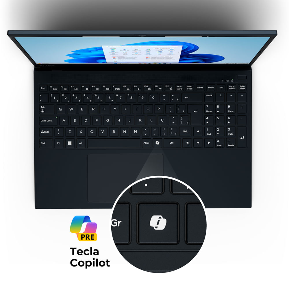 Miniatura Notebook Positivo Vision R15 AMD® Ryzen 5-5500U Windows 11 Home 16GB RAM 512GB SSD 15.6” IPS Full HD Tecla Copilot - Preto