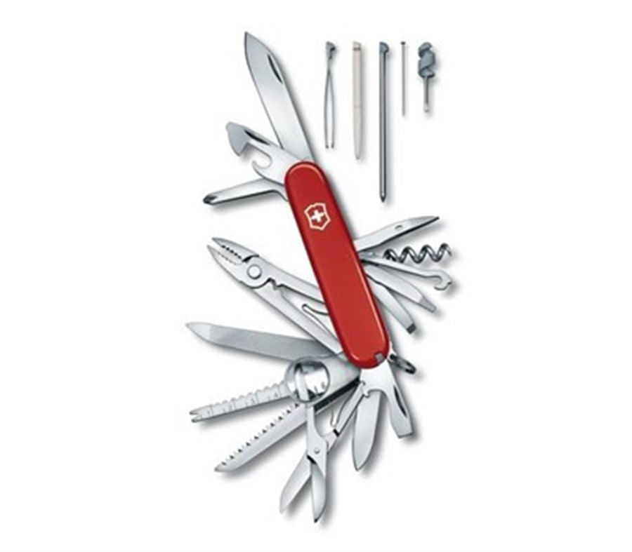 Miniatura Combo Multiferramenta SwissChamp + Cordão de Pescoço Vermelho vermelho