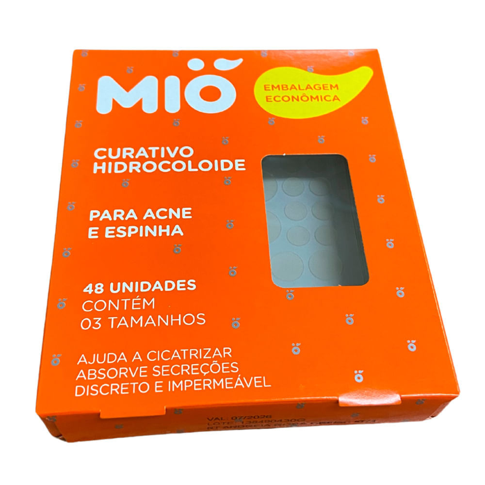 Miniatura Curativo Hidrocolóide Mió para Acne e Espinha 48 Unidades