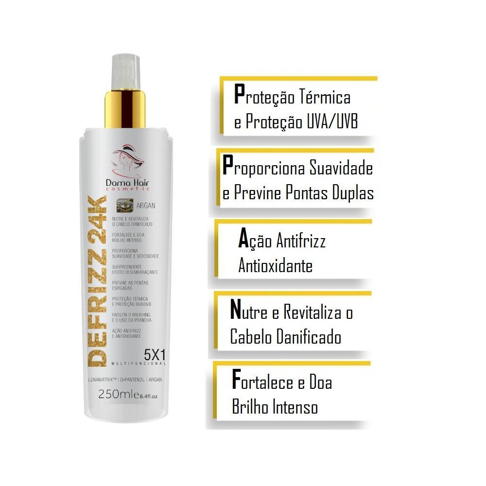 Miniatura Kit Selagem Térmica Capilar Gold 24K Da Dama Hair (4 Itens)