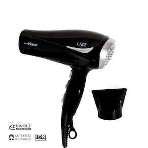 Miniatura Secador de Cabelos Lizz Duo Maxx Íon Ceramic 2000W Preto – Bivolt