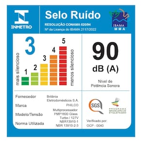 Multiprocessador de Alimentos Philco PMP1600P 9 em 1 com 2 Velocidades + Pulsar 1700W – Preto 110V