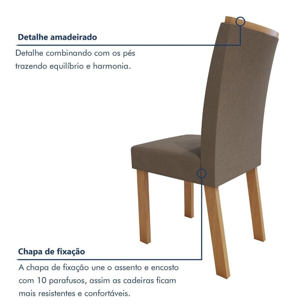 Conjunto Luar 170 Tampo no Glass com 6 Cadeiras Apogeu Amêndoa Clean/Bege