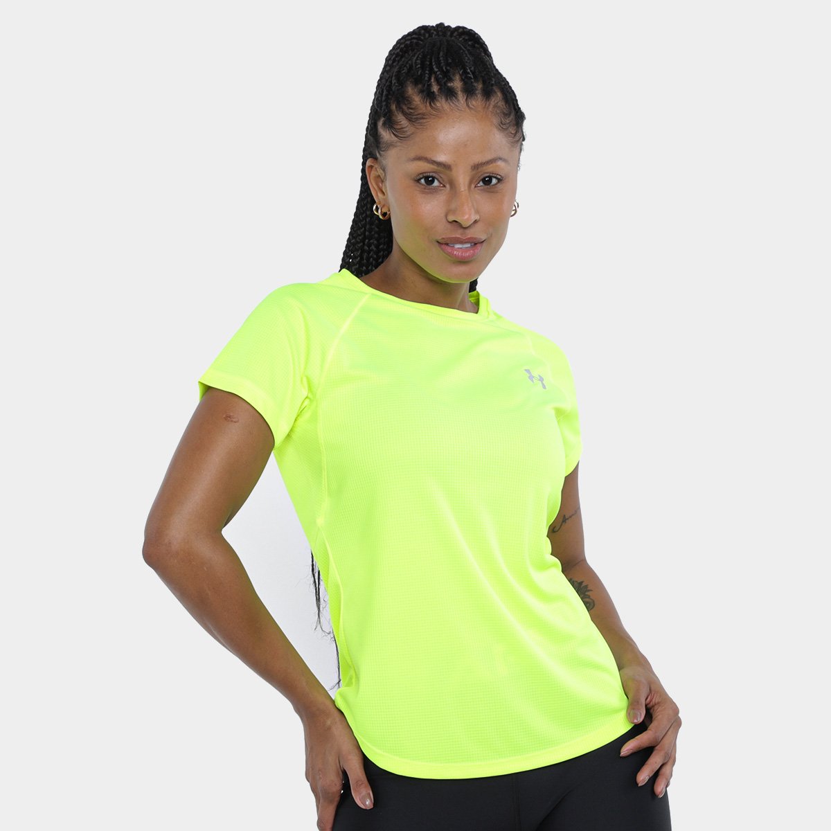 Miniatura Camiseta Under Armour Speed Stride Feminina Verde Limão - G