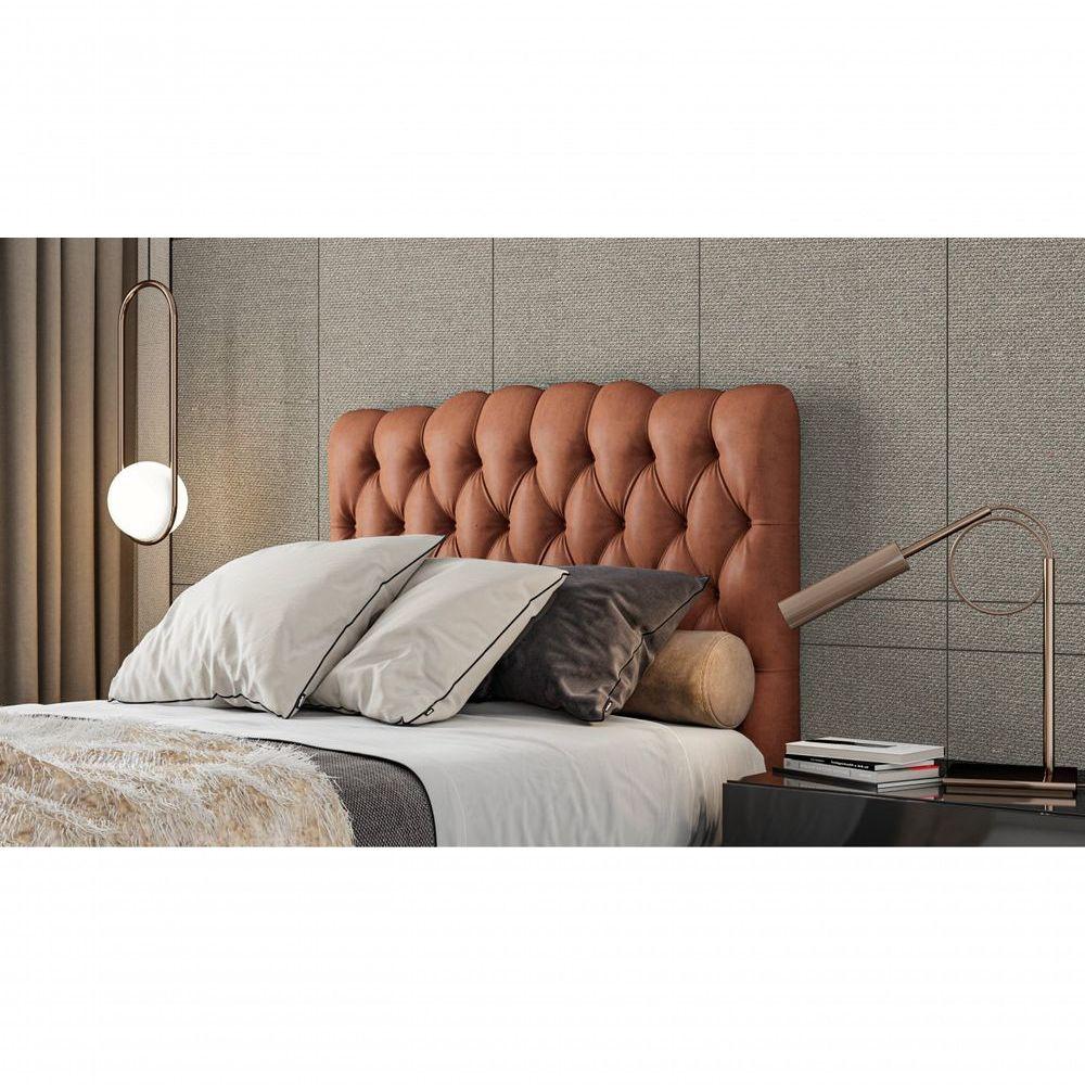Miniatura Cabeceira Box Queen Milão - Veludo Terracota