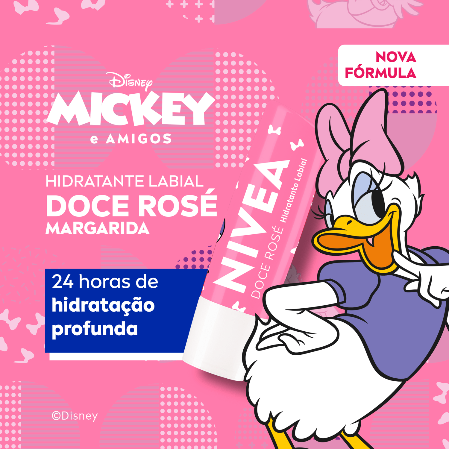 Miniatura NIVEA Disney Mickey e Amigos Doce Rosé - Hidratante Labial 4,8g