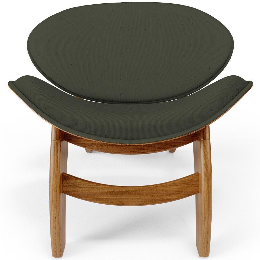 Miniatura Poltrona Decorativa Orgânica Sala Living Kadosh L02 Linho Verde Musgo