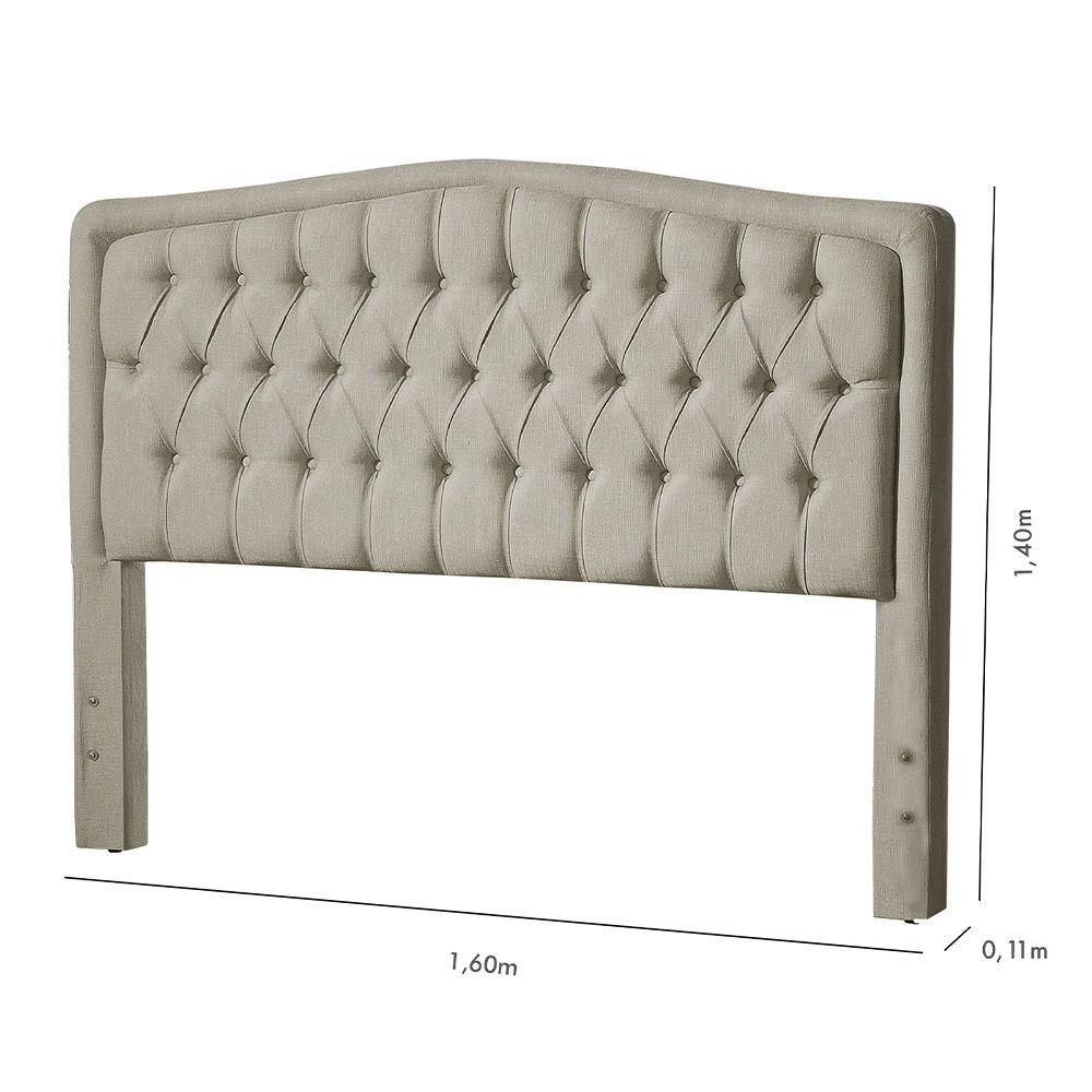 Miniatura Cabeceira Cama Box Casal Costa Rica 1,60 Linho Bege Claro Grupo 1- 1/24