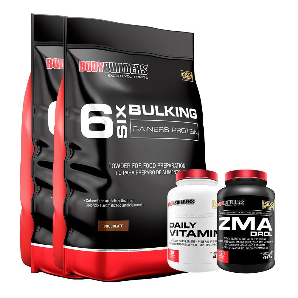 Miniatura Kit 2 Hipercalórico 6 Six Bulking 6Kg+ Zma 120 Cáps+ Daily