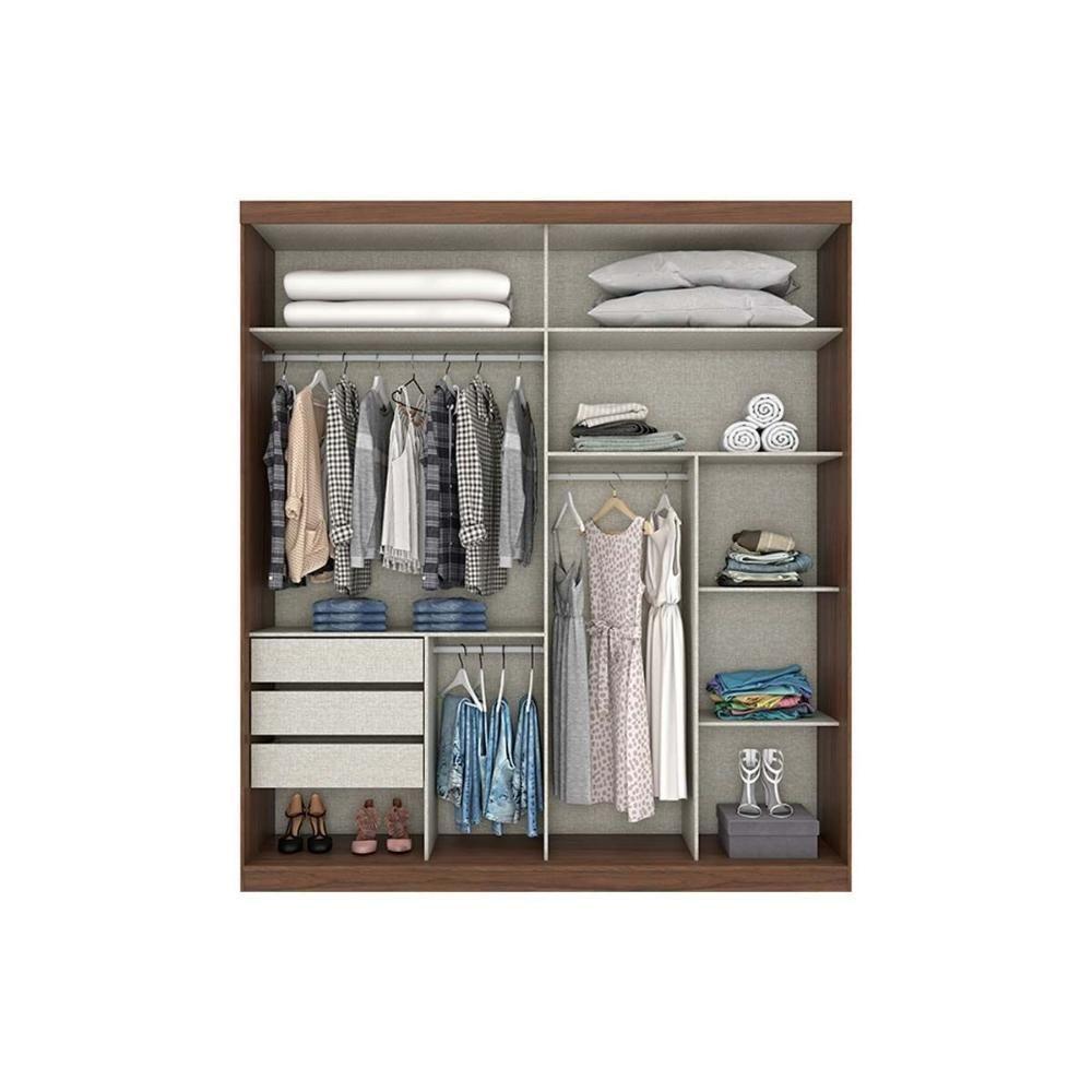 Miniatura Guarda Roupas 2 Portas De Correr (1 C- Espelho) E 3 Gavetas Verg Branco - Henn