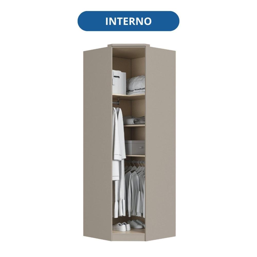 Miniatura Módulo de Canto Oblíquo 1 Porta 3 Prateleiras Elegance Níquel