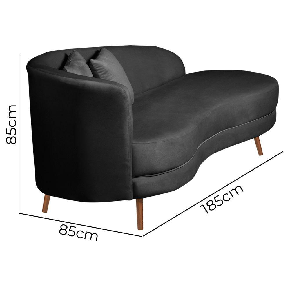 Miniatura Chaise Longue Divã Emili 1,60 Veludo Preto