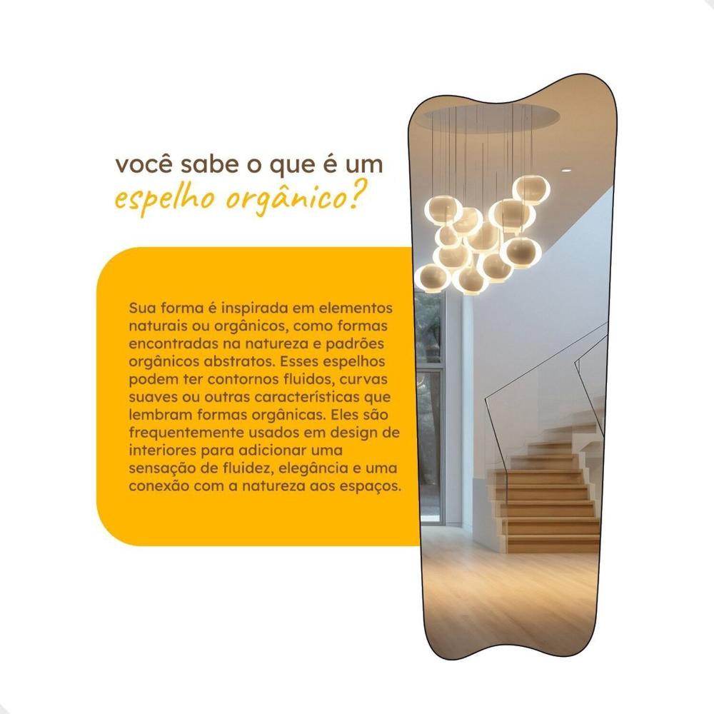 Miniatura Espelho Grande Corpo Inteiro Orgânico 60x80cm Cancun Caramelo