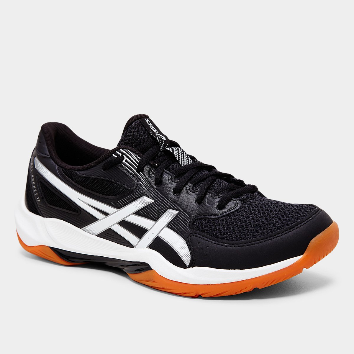 Miniatura Tênis Asics Gel Rocket 12 Feminino Preto+Branco - 34