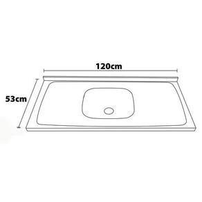 Cozinha Completa Bartira Amazonita com 8 Portas, 1 Gaveta e 4 Prateleiras - 280cm de largura - Carvalho/Thassos Carvalho/Thassos