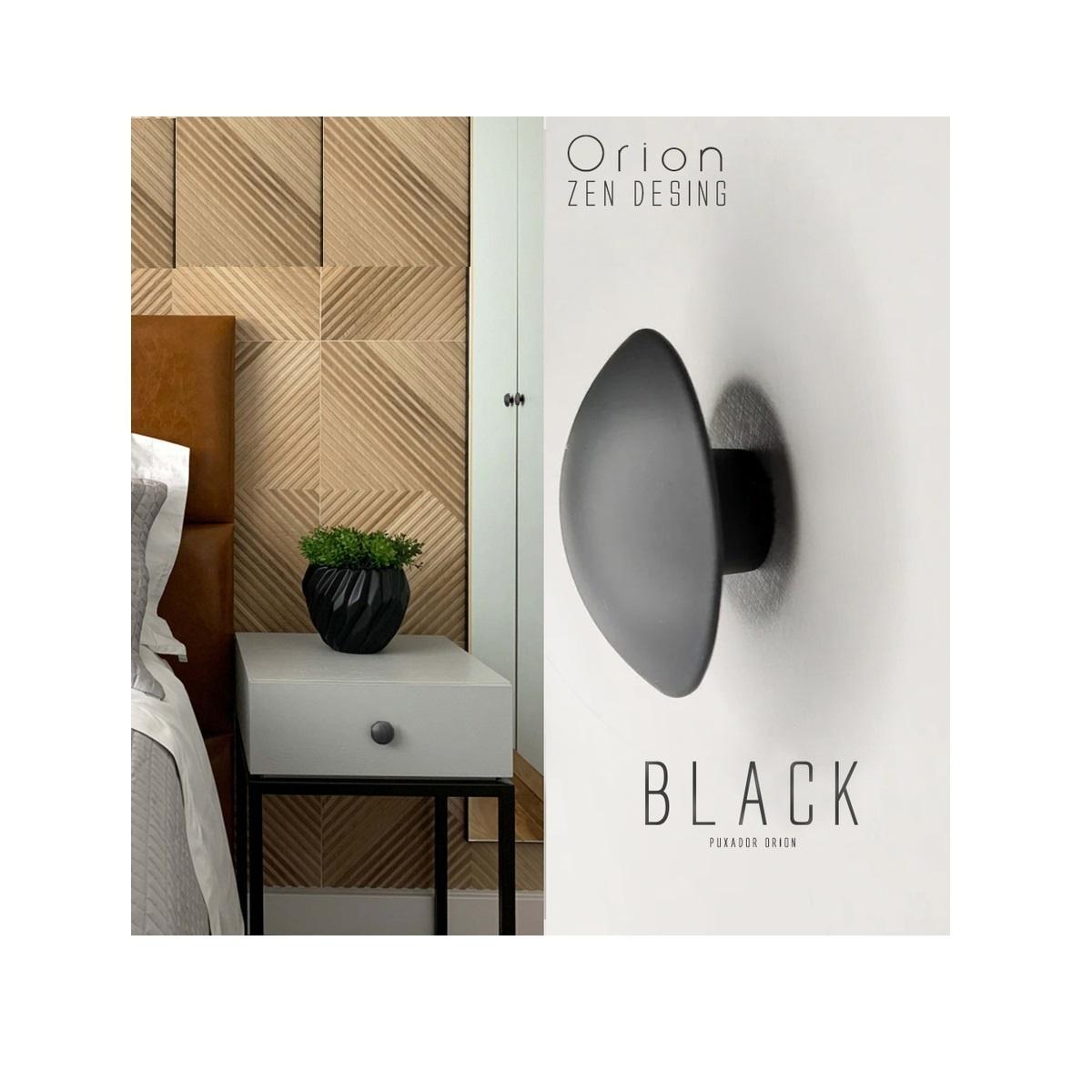 Miniatura Kit 3 Puxador Orion Zen 33X20Mm Preto Zp1883.24 Pequeno